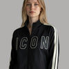 ICON felpa nera con zip con bandina ICDF2W6F016