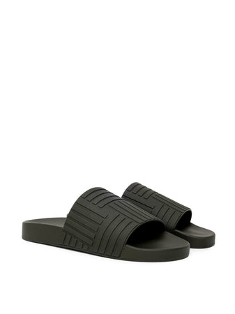 Bottega Veneta Sliders Carpet in Gomma Nera da uomo