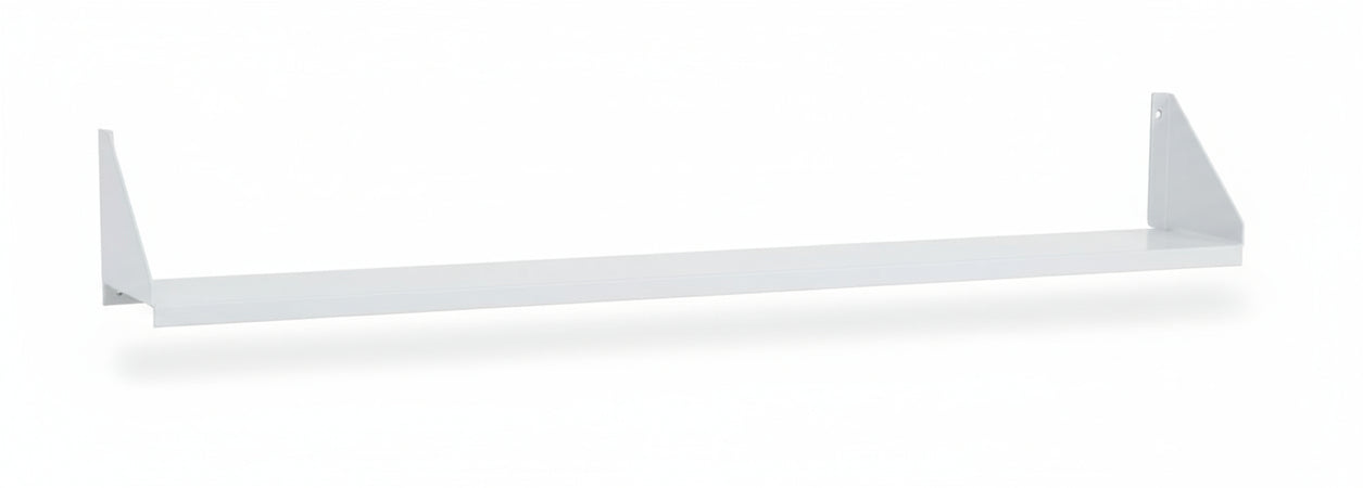 Mensola metallica verniciata per pannello a muro forato cm. 200x14h