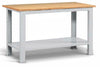 Banco da lavoro fisso di metallo con piano superiore di legno cm. 150x75x88h