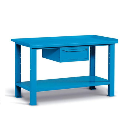 Banco lavoro per officina di metallo con cassetto estraibile cm. 150,7x70,5x85,5h