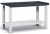 Banco per lavoro di acciaio con piano superiore ed inferiore cm. 150,7x70,5x85,5h