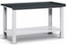 Banco per lavoro di acciaio con piano superiore ed inferiore cm. 150,7x70,5x85,5h