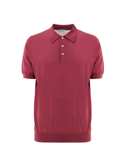 Gran Sasso Polo Classica Knitting Pattern in Rosso Ciliegia da uomo