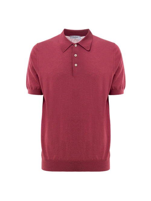 Gran Sasso Polo Classica Knitting Pattern in Rosso Ciliegia da uomo
