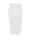 Tom Ford Gonna Drappeggiata Bianca con Dettaglio in Pizzo da donna