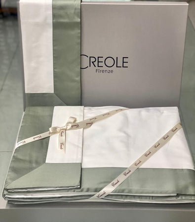 Completo Lenzuola Creole Firenze Matrimoniale Raso Cotone