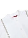 Gucci Blusa in Popeline di Cotone Bianco con Decorazioni in Cristalli da donna