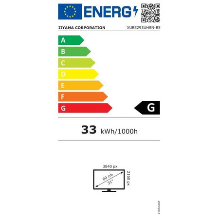 Schermo PC - IIYAMA - XUB3293UHSN-B5 - 32 IPS LED 4K 3840 x 2160 - 4ms - 60Hz - HDMI DP USB-C