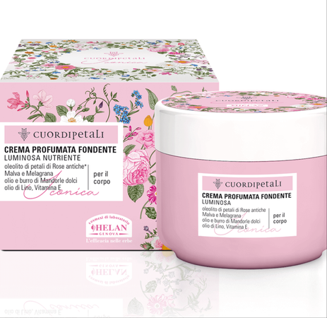 Helan, Cuor di Petali, Iconica, Crema Corpo Profumata Donna, Idratante e Nutriente per la Pelle del Corpo Dopo la Doccia, con Olio di Mandorle Dolci e Vitamina E, 200 ml - Made in Italy