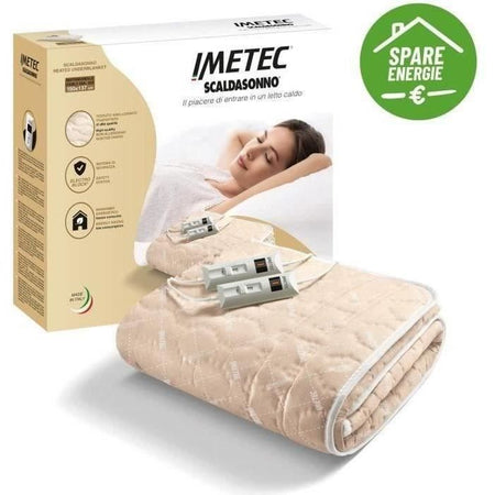 Coprimaterasso Riscaldato - Imetec - Scaldaletto per Letto Matrimoniale 150 x 137 cm - 2 Comandi con 2 Temperature - Lavabile