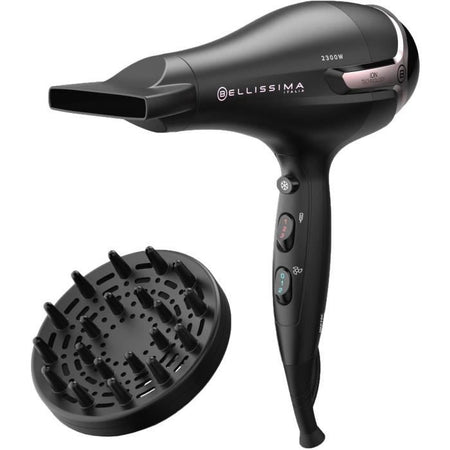 Asciugacapelli - Bellissima - Ionic S9 2300W - Per Capelli Lisci e Mossi - 2 Velocità 3 Temperature - Diffusore Concentratore