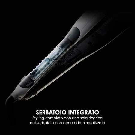 Piastra a Vapore Professionale - Bellissima - Steam Elixir - Piastra in Ceramica + Olio di Argan + Custodia Protettiva - 4 Temperature
