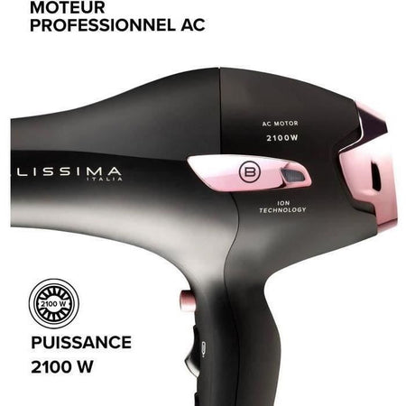 Asciugacapelli - Bellissima - Professional Light Ionic P7 3000 - Concentratore + Diffusore - 3 Temperature di Asciugatura Rapida - 2100W