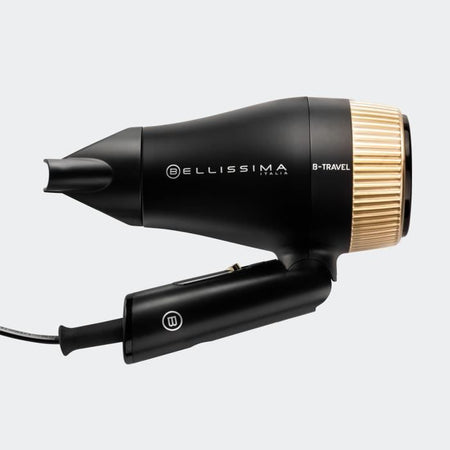 Asciugacapelli - Bellissima - Compatto da Viaggio per Tutti i Tipi di Capelli - Manico Pieghevole - 2 Combinazioni e Custodia da Viaggio - 1400W