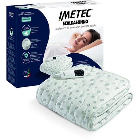 Coprimaterasso Riscaldato - Imetec - 1 Posto Adapto, 150x80cm - 6 Temperature - 100% Cotone Riscaldamento Rapido - Temperatura Costante