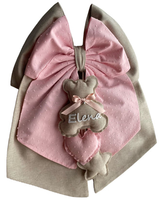 Fiocco nascita in cotone personalizzabile fatto a mano 35 x h 40 cm "Made in Italy"