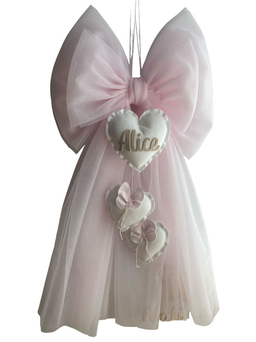 Fiocco nascita in cotone personalizzabile fatto a mano 35 x h 40 cm Made in Italy