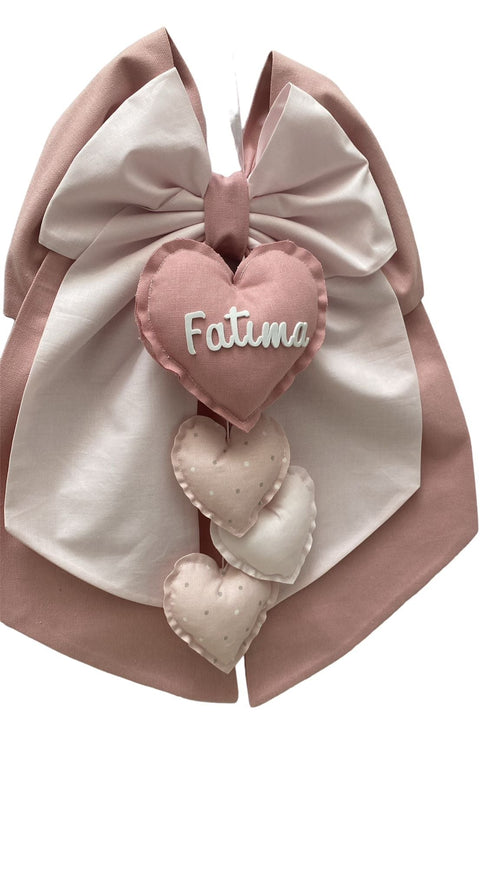 Fiocco nascita in cotone personalizzabile fatto a mano 35 x h 40 cm Made in Italy