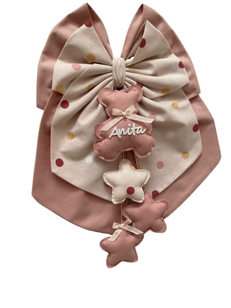 Fiocco nascita in cotone personalizzabile fatto a mano 35 x h 40 cm "Made in Italy"