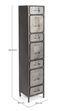 Cassettiera "Store" per interno, con 2 Ante-10 Cassetti, 71 x 38.5 x 176 cm
