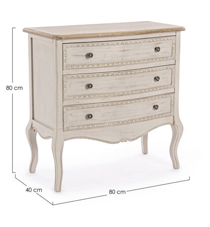 Cassettiera "Clarisse" per interno, con 3 Cassetti, 85 x 43 x 85 cm