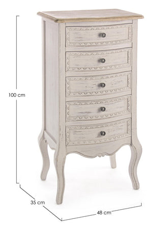 Cassettiera "Clarisse" per interno, con 3 Cassetti, 85 x 43 x 85 cm