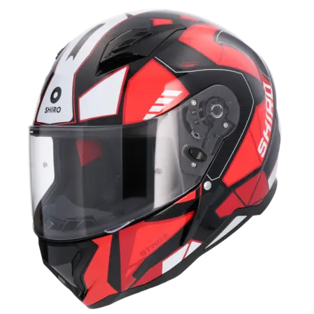 Shiro - Casco integrale Hunter Stage nero rosso lucido XL