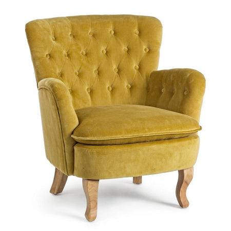 Poltrona "Orlins" per interno, Struttura In Legno Di Pino, Rivestimento In Cotone Trapuntato, Effetto Velluto Capitonne' 71.5 x 72.5 x 79h cm