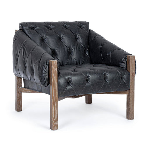 Poltrona Raymond per interno, Struttura E Schienale In Legno Di Frassino, Rivestimento (Non Sfoderabile) In Similpelle 83 x 85 x 85h cm