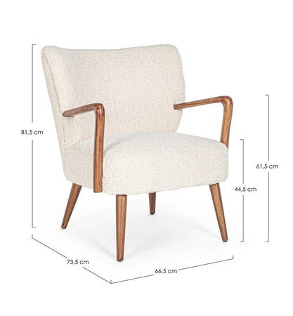 Poltrona "Moritz" per interno, Struttura In Legno Di Pino E Compensato 66.5 x 73.5 x 81.5h cm