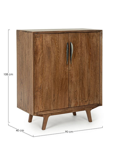 Mobile da bar "Sherman" da 2 ante in legno di mango con mensole, da 90 x 40 x 108 cm