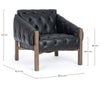Poltrona Raymond per interno, Struttura E Schienale In Legno Di Frassino, Rivestimento (Non Sfoderabile) In Similpelle 83 x 85 x 85h cm