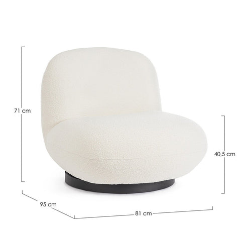 Poltrona "Margot" per interno, Struttura In Legno Compensato 81 x 95 x 71h cm