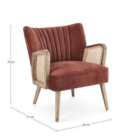 Poltrona "Virna" per interno, Struttura In Legno Di Pino E Compensato 64 x 71 x 79h cm