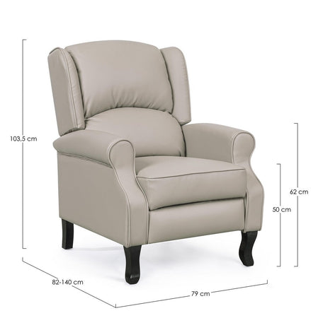 Poltrona "Maila" per interno, Struttura In Compensato 79 x 82/140 x 103,5h cm