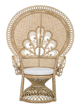 Poltrona "Peacock" per da interno, ed esterno, Intreccio In Midollino 106 x 71 x h 148 cm