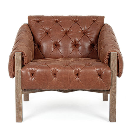 Poltrona "Raymond" per interno, Struttura E Schienale In Legno Di Frassino, Rivestimento (Non Sfoderabile) In Similpelle 83 x 85 x 85h cm