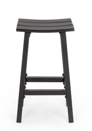 Sgabello da bar "Skipper" con struttura in alluminio, seduta comoda per esterno, da 71 cm