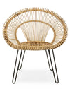 Poltrona Esteban per interno, Seduta In Rattan Ed Intreccio In Kubu 83 x 64 x 89h cm