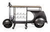 Consolle da bar Vespa Replica moderno con piano in legno, ruote, 183 x 43 x 105 cm