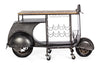 Consolle da bar Vespa Replica moderno con piano in legno, ruote, 183 x 43 x 105 cm