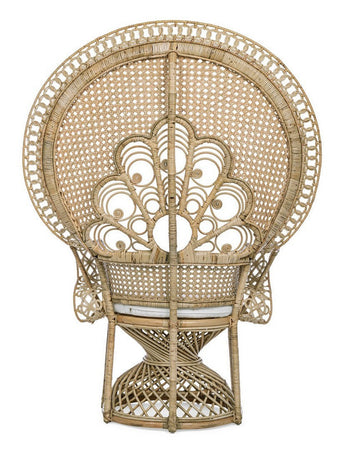 Poltrona "Peacock" per da interno, ed esterno, Intreccio In Midollino 106 x 71 x h 148 cm
