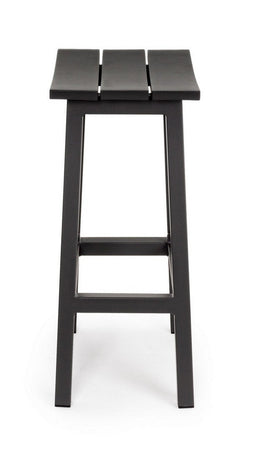Sgabello da bar "Skipper" con struttura in alluminio, seduta comoda per esterno, da 71 cm