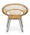 Poltrona Esteban per interno, Seduta In Rattan Ed Intreccio In Kubu 83 x 64 x 89h cm