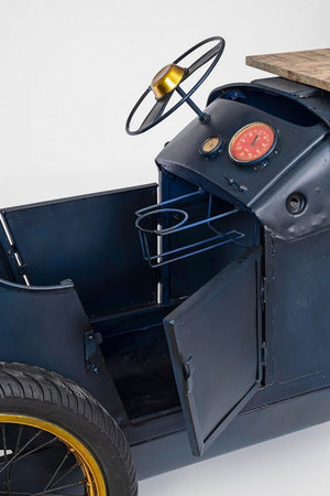 Mobile da bar "Auto" mobile moderno con piano in legno, struttura in acciaio 240 x 86 x 104 cm