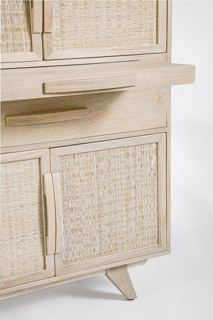 Mobile da bar "Sahana" da 4 ante in legno di mango, struttura in mdf da 85 x 40 x 123 cm