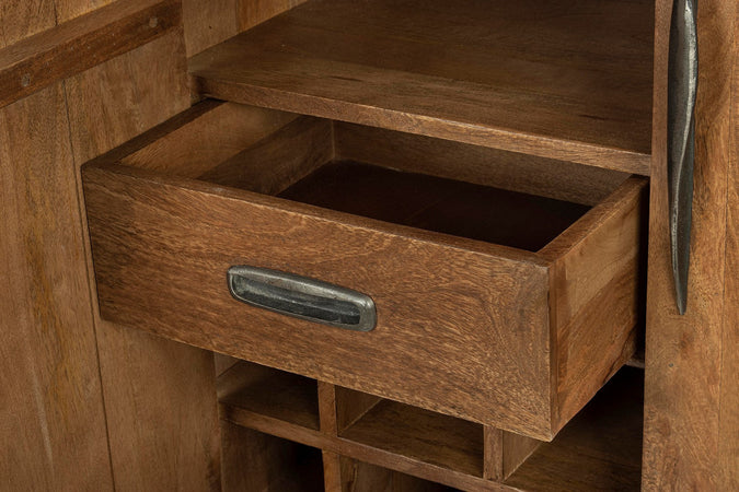 Mobile da bar "Sherman" da 2 ante in legno di mango con mensole, da 90 x 40 x 108 cm