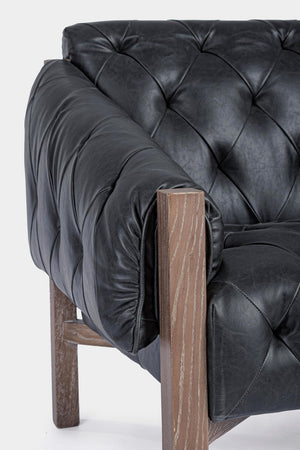 Poltrona "Raymond" per interno, Struttura E Schienale In Legno Di Frassino, Rivestimento (Non Sfoderabile) In Similpelle 83 x 85 x 85h cm