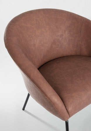 Poltrona "Aiko" per interno, Gambe In Acciaio Verniciato A Polvere 80 x 76 x 75h cm